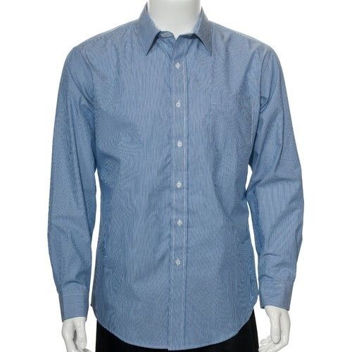 Mens Plain Full Sleeve Casual Wear Blue Cotton Knitted Shirt