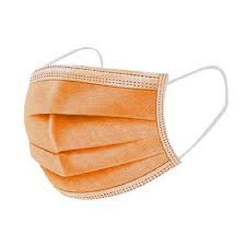 Anti-Bacterial Orange Color Disposable Face Mask Made Of 100% Cotton