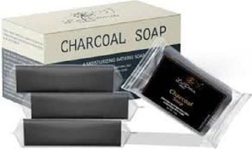 Black Color Charcoal Bath Soap Helps To Remove Toxins And Impurities 
