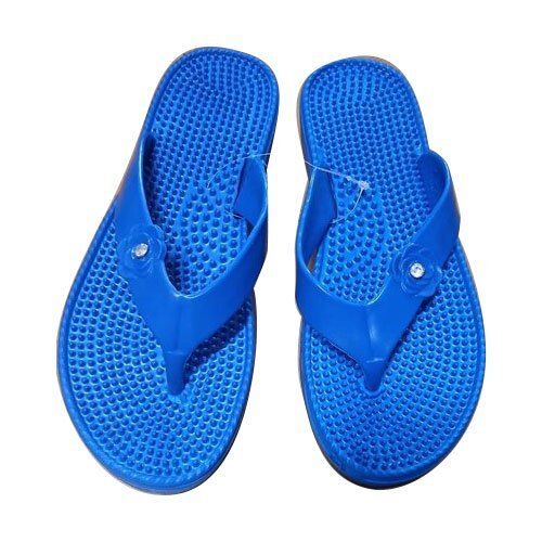 Plastic Blue Color Light Weight Casual Wear Slip Resistance Flip Flop Ladies Slippers