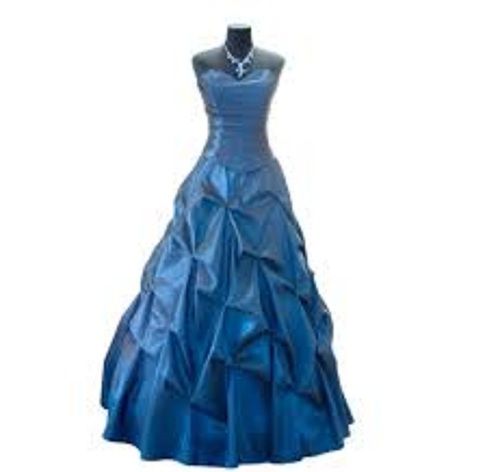 Blue Ladies Gown With Comfortable Breathable Stylish And Causal Wear  Decoration Material: Laces