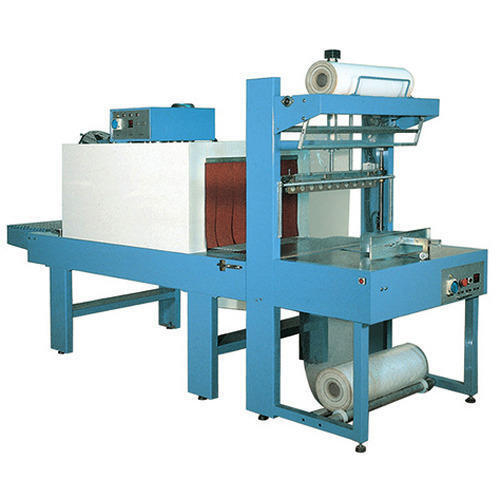 Blue Stainless Steel 3.5 Kw Semi Automatic Shrink Wrapping Machine 