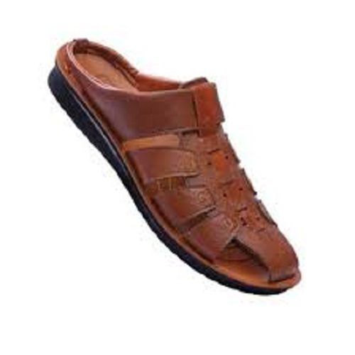 Canvas Leather Brown Colour Sandals For Men With Fancy Low Heal For Winter Spring Rainy And Other Seasons