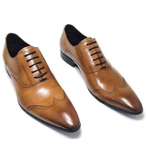  कार्यालय के उद्देश्य के लिए आरामदायक स्टाइलिश पुरुषों के भूरे चमड़े का औपचारिक जूता