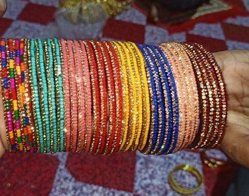 Fashion Golden Chowki Glass Bangles / Stone Bangles Golden Chowki Glass Bangles Stone Bangles