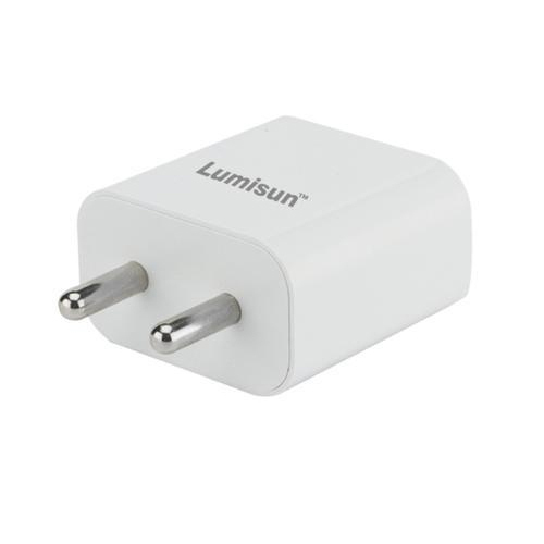 Light Weight And Fast Charging Heat Resistance White USB Port Mobile Charger Adapter - Plastic, Compact Design , USB Compatibility for On-the-Go Charging