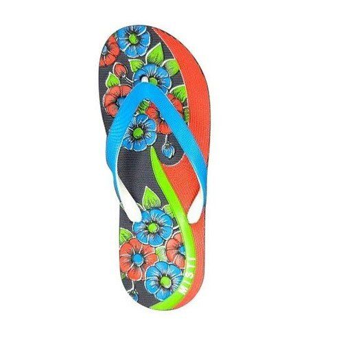 Lightweight Comfortable Easy To Wear Multicolor Printed Eva Ladies Slipper