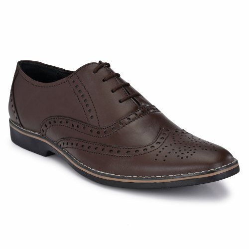 Rubber Office Party And Ethnic Wear Formal Brown Mena S Leather Shoes