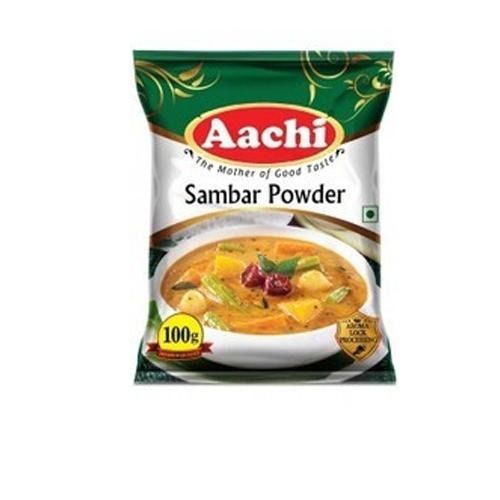 Brown 99% Natural And Healthy Sambar Powder Packaging Size 100 Gram For Cooking Purpose