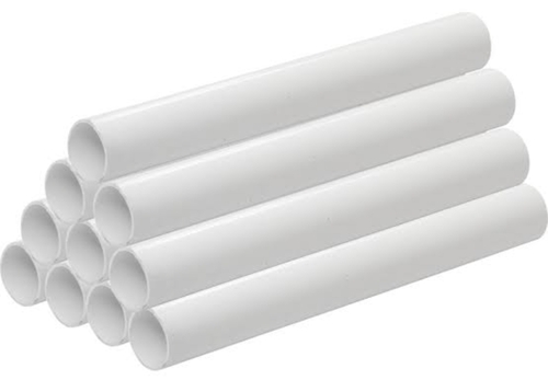 Round Plastic Pipes - Durable Lightweight Design | Neat Bright White Color, Corrosion and Chemical Resistance, Smooth Flow, Weather-Resistant for Versatile Use
