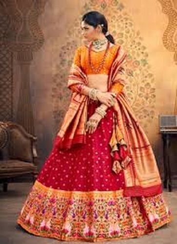royal look red yellow fancy and designer lehenga for party wear 561