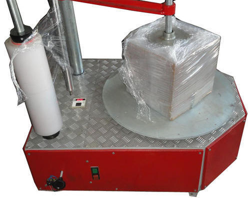 Steel Silver 400 Kg Red Box Stretch Wrapping Machine