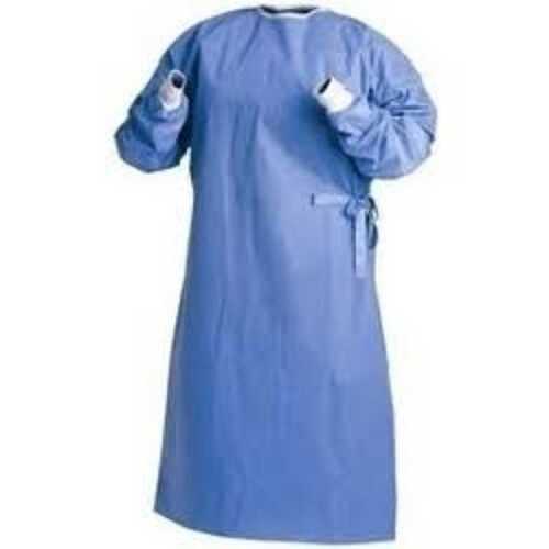 Unisex Cotton Surgical Apron For Hospital, Medium Size And Blue Color