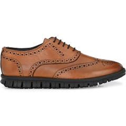 Breathable  Brown Color Wingtip Leather Oxford Shoes For Casual And Party Wear