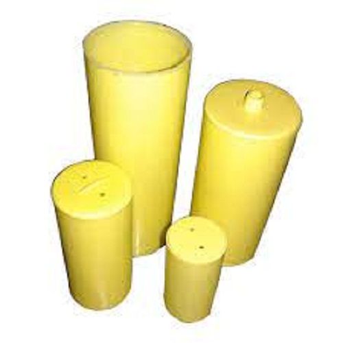 Plastic Capacitor Can Yellow Colour Height 4 Inch In Round Shape Aluminium Coating  Food Safety Grade: Yes