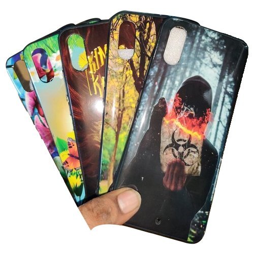 Mobile Back Cover - Soft Rubber & Hard Plastic, Multicolor Design with Raised Lip for Screen Protection