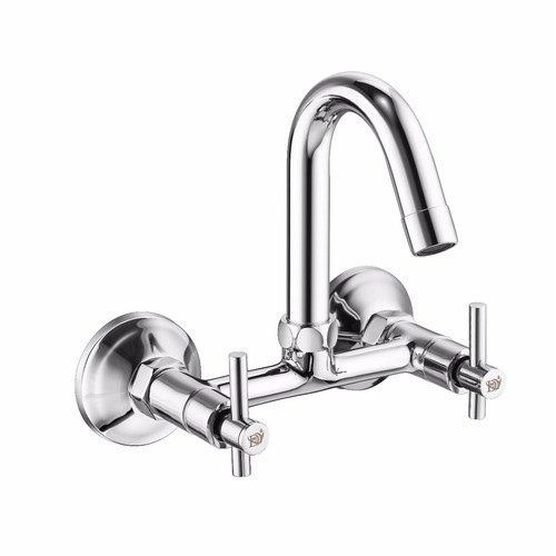 Pet Silver Stainless Steel Polished Finish Sink Mixer For Bathroom Fitting With Anti Rust Properties