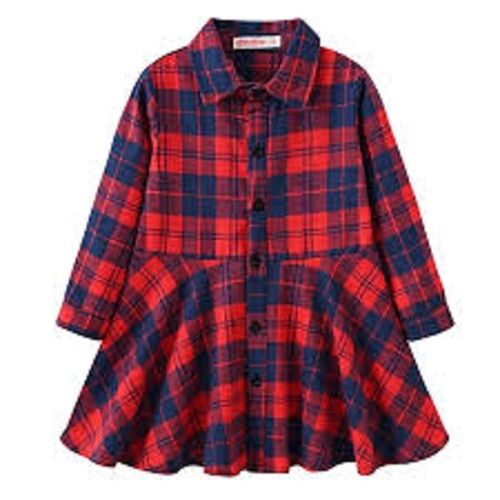 Simple Elegant And Stylish Look Casual Wear Blue With Red Checked Collar Neck Full Sleeve Top For Ladies