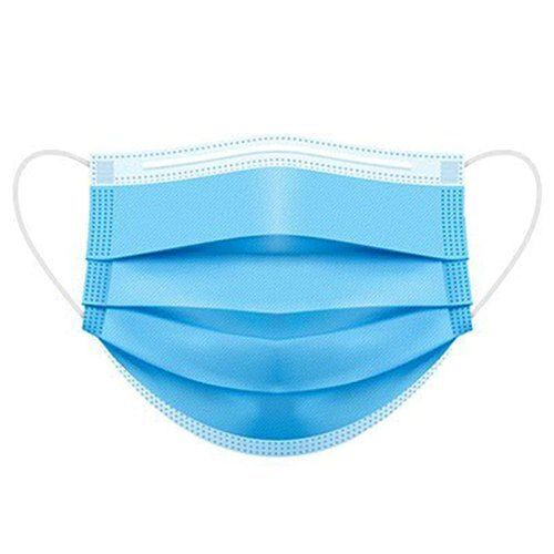 Sky Blue Plain Non-Woven Earloop 3-Layer Disposable Surgical Face Mask