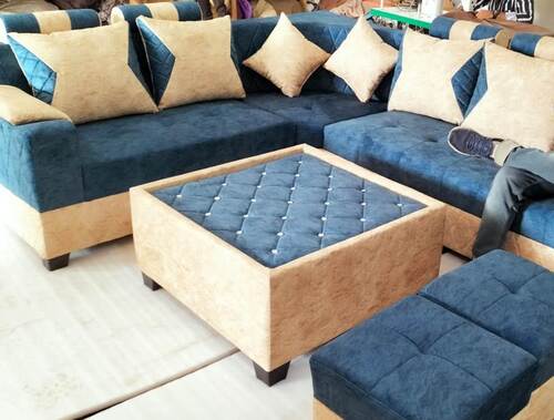 The Comfortable Teak Wood Blue Antique Sofa Set, Size: Standard This Is Perfect Choice 