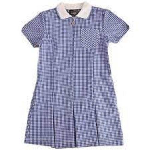 100 Percent Cotton Short Sleeve Blue And White Color School