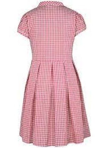 100 Percent Cotton Short Sleeve Pink And White Color School Uniform ...