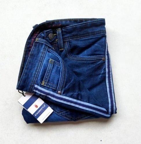 Blue Color Denim Jeans With Side Strips Trendy And Stylish For Mens