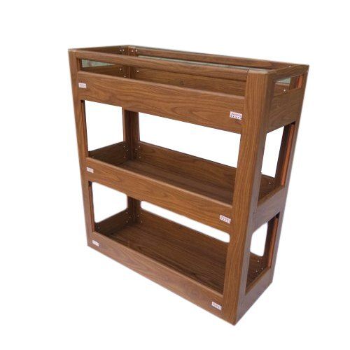 Plywood Brown 3 Shelves Free Standing Designer Wooden Kitchen Rack 