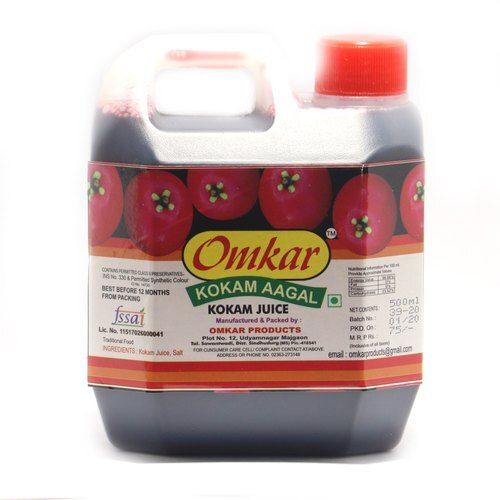 Healthy And Delicious Unsweetened Red Liquid Kokam Juice 