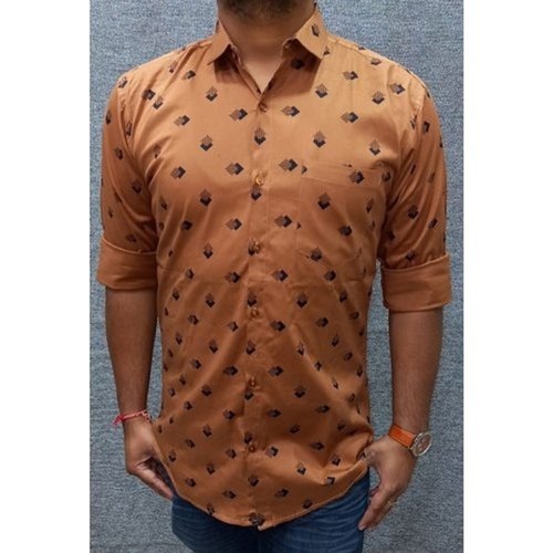 Lable A Printed Mens Cotton Shirt For Casual And Regular Wear Age Group: 18 + Above