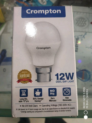 Heavy Duty White Colour 12 W Ceramic Led Cool Day Light Bulbs For Home Power: 13 Watt (W)