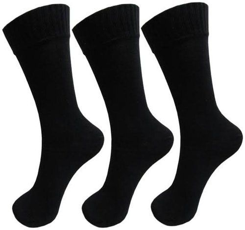 Black Pure Cotton High Ankle Plain Socks For Summer Season