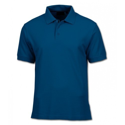 Dark Blue Collar Neck Pure Cotton Mens T-Shirts For Regular And Casual Wear