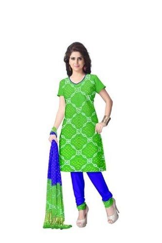 Indian Fashionable And Beautiful Green And Blue Fancy Design Bandhani Suit