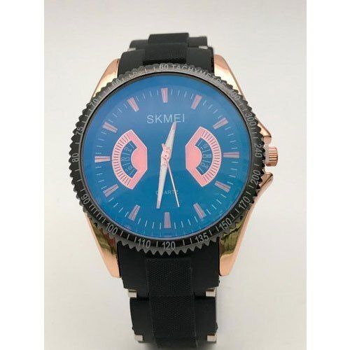 Men Light Weight Long Durable Comfortable Round Shape Black Wrist Watch