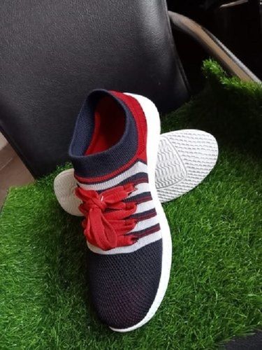 Men Slip Resistance Breathable And Comfortable Casual Wear Blue And Red Sport Shoes Heel Size: High