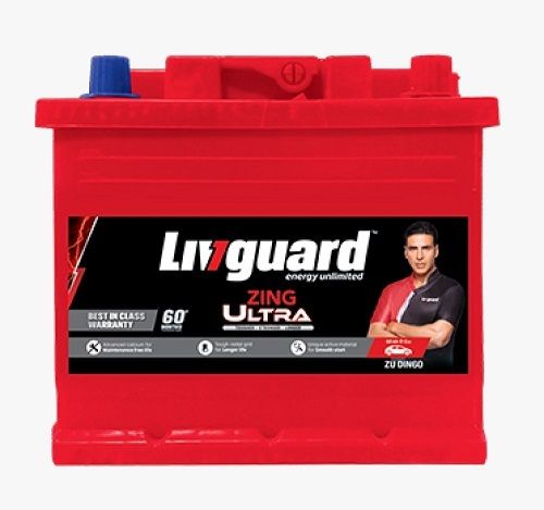 Red And Black Livguard India's Strongest And Maintenance Free Battery Power 60 Ah Battery