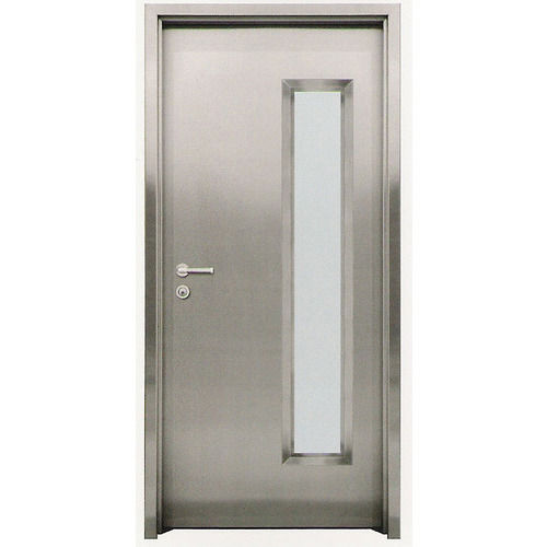 Strong Corrosion Resistance Silver Polished Stainless Steel Door Safety Designer Entrance Gate Application: Industry