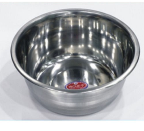 Strong Silver Stainless Steel Round Serving Bowl For Hotel And Home Use