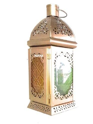 Led Stylish And Fashionable Designer Golden Hanging Brass Lantern For Decoration