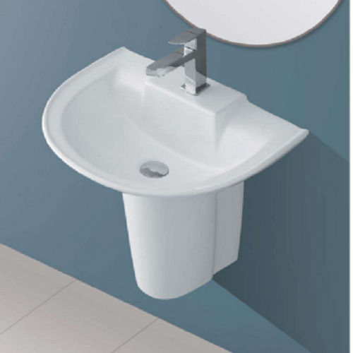 Pvc White Color Half Pedestal Wall Mounted Wash Basins For Bathroom And Kitchen