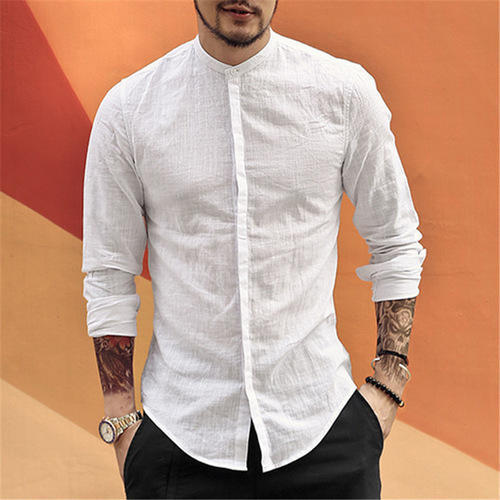 Attractive And Breathable Summer Wear Stylish Plain White Mens Shirt