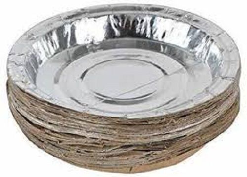 Disposable Round Eco Friendly Aluminum Silver Paper Plate For Office And House Party Size: Small