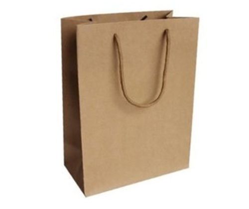 Antistatic Biodegradable And Light Weight Flexiloop Handle Plain Brown Paper Bags