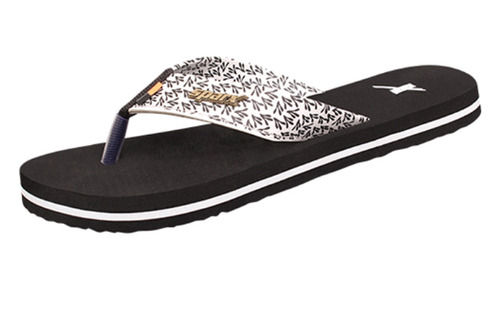 Pu Ladies Soft And Comfortable White And Brown Rubber Slipper For Daily Wear