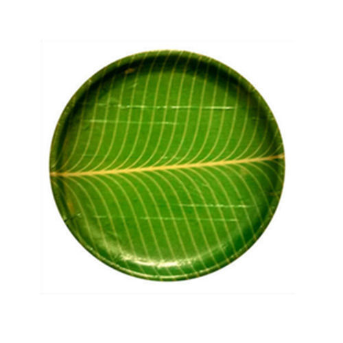 Paper Affordable Lightweight Durable Tear Resistant Green Round Disposable Banana Leaf Plate