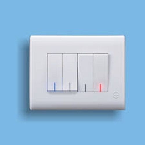 Less Power Consumption And Shock Proof White Plastic Electric Wall Switch Max. Voltage: 220 Volt (V)