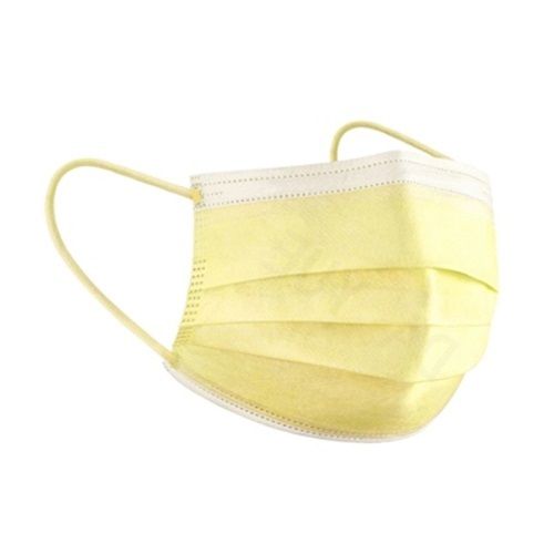 Light Weight And Breathable Three Layer Yellow Disposable Face Mask 