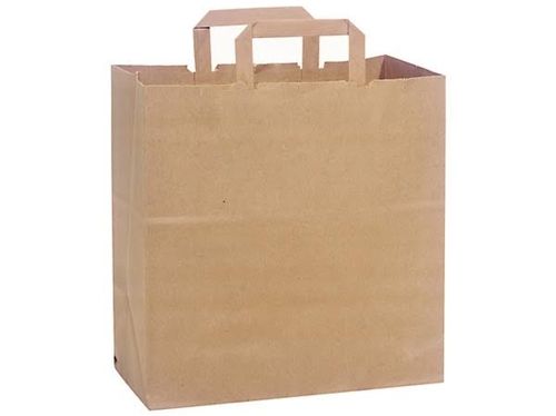  शॉपिंग के लिए रिसाइकिल करने योग्य और हल्के वजन वाले फ्लेक्सिलूप हैंडल प्लेन ब्राउन पेपर बैग 