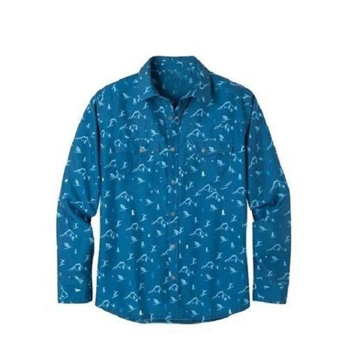 Washable Collar Neck Full Sleeve Cotton Printed Shirt,